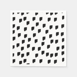 白黒の水色のブラシストローク スタンダードカクテルナプキン