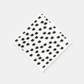 白黒の水色のブラシストローク スタンダードカクテルナプキン (角)