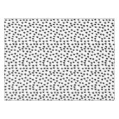 白黒の水色のブラシストローク テーブルクロス (正面(横))