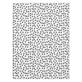 白黒の水色のブラシストローク テーブルクロス (正面)