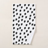 白黒の水色のブラシストローク バスタオルセット (ハンドタオル)