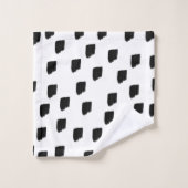 白黒の水色のブラシストローク バスタオルセット (ウォッシュタオル)