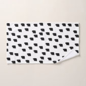 白黒の水色のブラシストローク バスタオルセット (ハンドタオル)