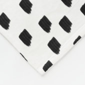 白黒の水色のブラシストローク フリースブランケット (角)