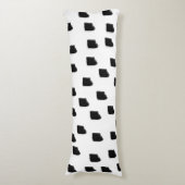 白黒の水色のブラシストローク ボディピロー (正面縦)