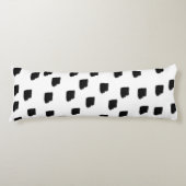 白黒の水色のブラシストローク ボディピロー (正面)