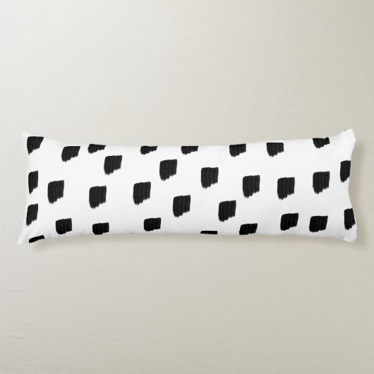 白黒の水色のブラシストローク ボディピロー (正面)