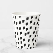 白黒の水色のブラシストローク 紙コップ (左)