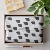 白黒の水色のブラシストローク 薄葉紙 (ギフト)