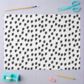 白黒の水色のブラシストローク 薄葉紙 (クラフト)