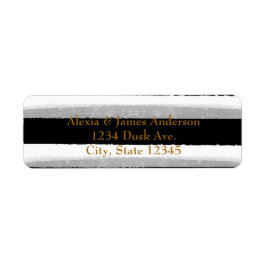 白黒の水色の住所 シール