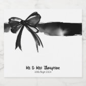 白黒の水色の弓の男結婚の好意 ビールラベル (シングルラベル)