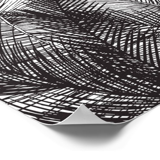 白黒の水色の手色彩の鮮やかのひら木 ポスター (角)