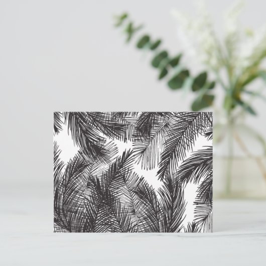 白黒の水色の手色彩の鮮やかのひら木 ポストカード (スタンド正面)