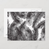 白黒の水色の手色彩の鮮やかのひら木 ポストカード (正面/裏面)