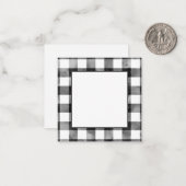 白黒の水色の格子模様 ノートカード (正面/裏面インサイチュ)