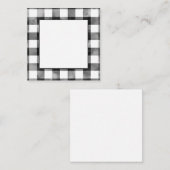白黒の水色の格子模様 ノートカード (正面/裏面)