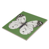 白黒の水色の蝶 タイル (側面)