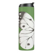 白黒の水色の蝶 タンブラー (回転左)