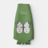 白黒の水色の蝶 ボトルクーラー (正面)