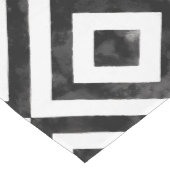 白黒の水色ダイヤモンドパターン ミディアムテーブルランナー (コーナー)