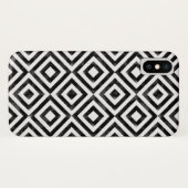 白黒の水色ダイヤモンドパターン Case-Mate iPhoneケース (裏面(横))