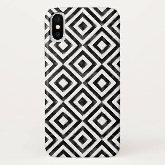 白黒の水色ダイヤモンドパターン Case-Mate iPhoneケース (裏面)