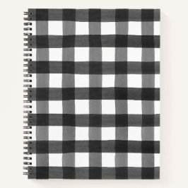 白黒の水色バッファローチェックコテージ ノートブック