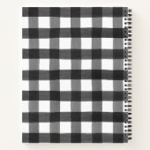 白黒の水色バッファローチェックコテージ ノートブック (裏面)
