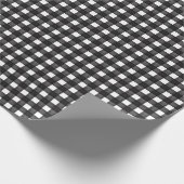 白黒の水色バッファロープレイド ラッピングペーパー (角)