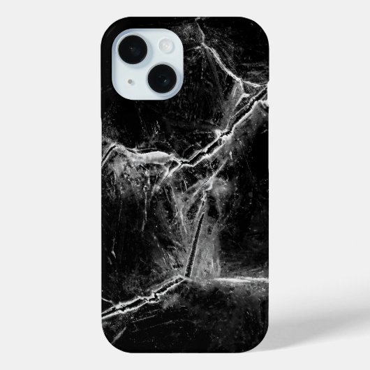 白黒の氷の割れ写真 Case-Mate iPhoneケース (裏面)