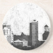 白黒の汚い都市背景 コースター (正面)