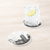 白黒の汚い都市背景 コースター (側面)