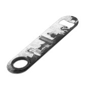 白黒の汚い都市背景 スピード栓抜き (正面アングル)