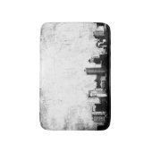 白黒の汚い都市背景 バスマット (正面縦)