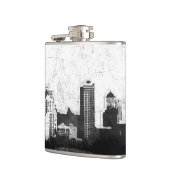 白黒の汚い都市背景 フラスク (左)