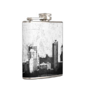 白黒の汚い都市背景 フラスク (右)