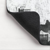 白黒の汚い都市背景 マウスパッド (コーナー)