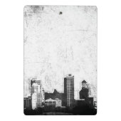 白黒の汚い都市背景 ミニクリップボード (裏面)