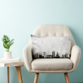 白黒の汚い都市背景 ランバークッション (椅子)