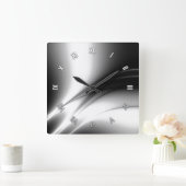 白黒の河口壁時計 スクエア壁時計 (ホーム)