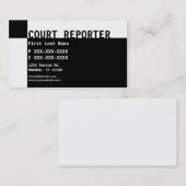 白黒の法廷記者の名刺 名刺 (正面/裏面)