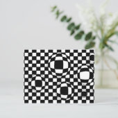 白黒の泡状はがき ポストカード (スタンド正面)