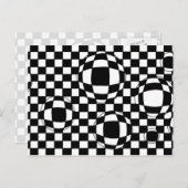 白黒の泡状はがき ポストカード (正面/裏面)