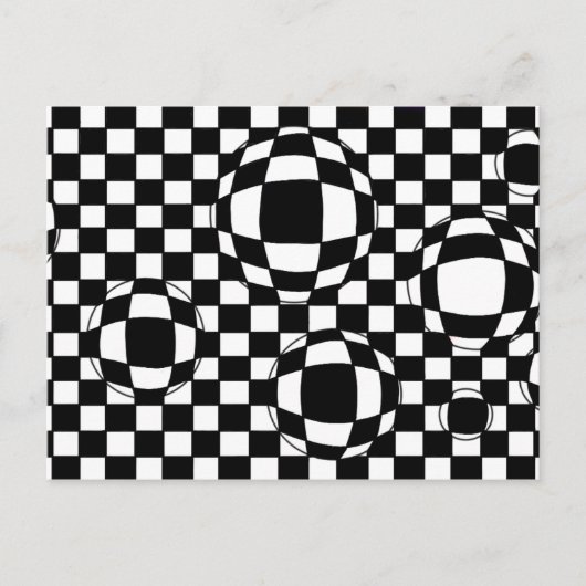 白黒の泡状はがき ポストカード (正面)