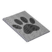 白黒の波に犬の足を印刷 ノートブック (右側)