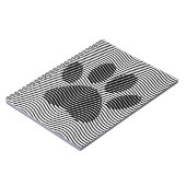 白黒の波に犬の足を印刷 ノートブック (左側)