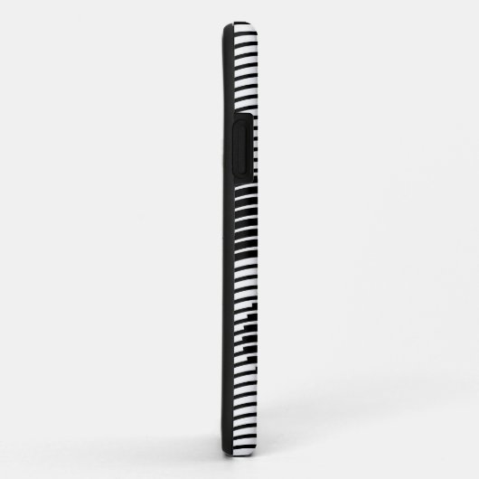 白黒の波に犬の足を印刷 Case-Mate iPhoneケース (裏面/右)