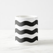 白黒の波のクールカフェ コーヒーマグカップ (中央)