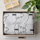 白黒の波形のクリスマスツリーストライプパターン 薄葉紙 (ギフト)